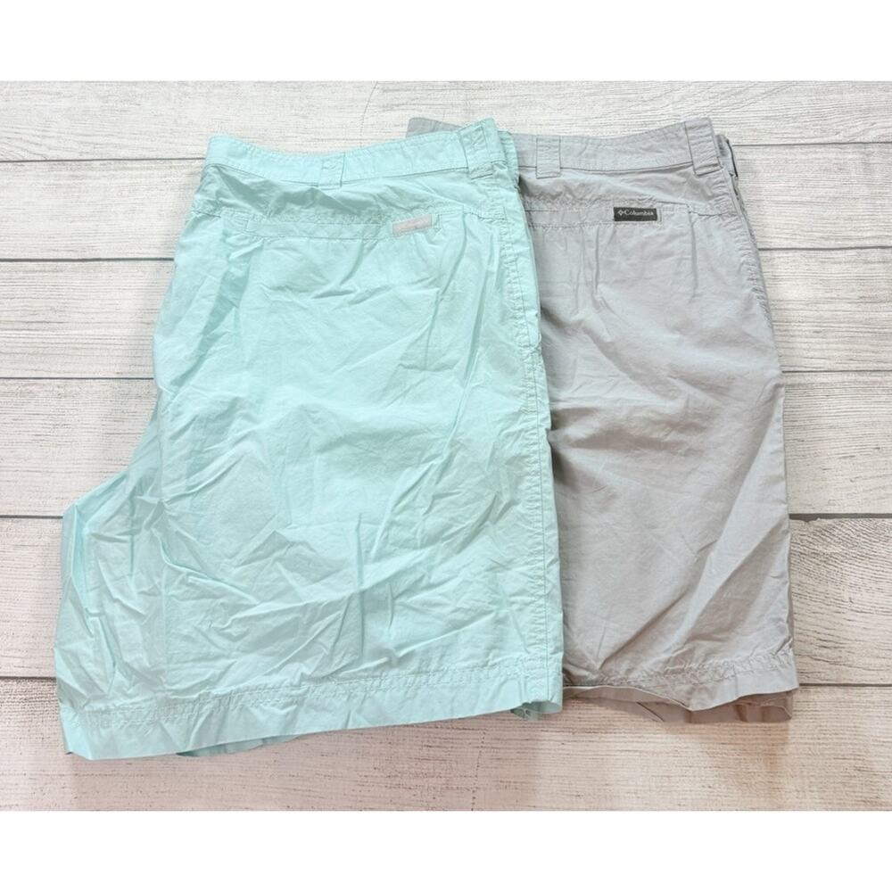 Columbia Men's Lot Of 2 Shorts 100% Cotton 8”Inseam Outdoor Summer Size 42
